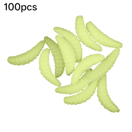 BESTSKY 100 Pcs Rubber Maggot Fishing Bait Soft Plastic Grub Lures For Trout Crappie Bluegill Panfish Freshwater Fishing Tackle Set (Multi-Color)