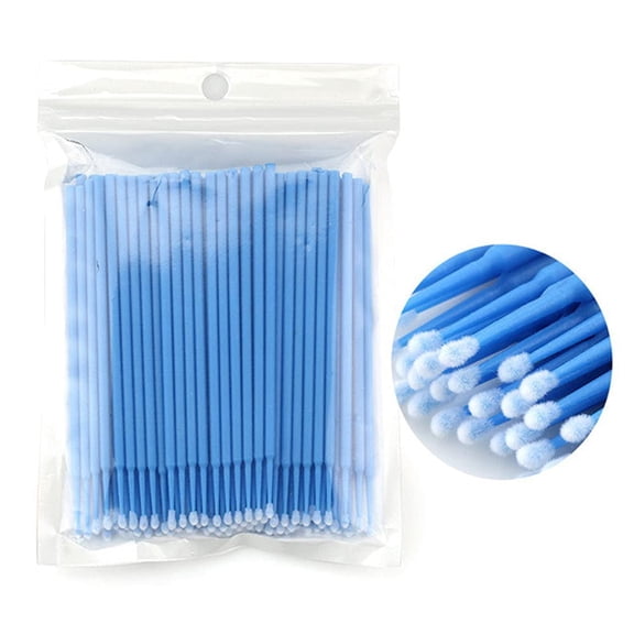 400 PCS Micro Applicator Brushes Disposable Eyelash Extension Microswab Mascara Wands Brush For Lash Remover Brush Tools Light Blue, Regular(2.5mm)