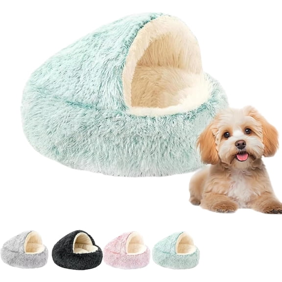 Cozy Cocoon Dog Bed, Hooded Dog Beds for Small Dogs, Washable & Cute Nest Beds with Non-Slip Bottom, Plush Burrow Cave for Small Medium Dogs & Cats