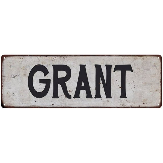 GRANT Vintage Look Rustic Chic Metal Sign 6x18 106180036194