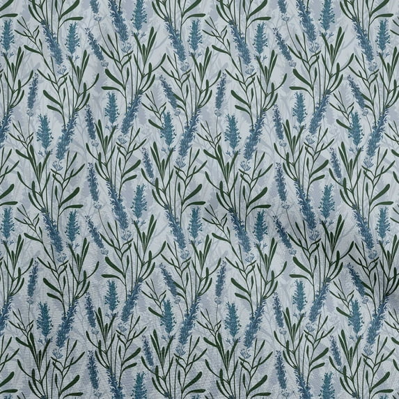 oneOone Cotton Flex Teal Blue Fabric Floral Sewing Craft Projects Fabric Prints By Yard 40 Inch Wide