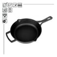 thumbnail image 3 of Brizoll Cooking Pan Cast Iron Skillet Round Fry Pan with Handle 2.02 Qt (2.13 L) 9.4'' (24 cm) Kitchen Pan Cookware Camping Indoor and Outdoor Cooking, 3 of 9