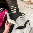 thumbnail image 2 of 2024 Roman Sexy Pointy Thin Heel Back Empty Single Shoe Rhinestone Snake Wrapped High Heels Wedding Shoes FGS, 2 of 6