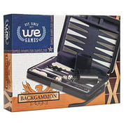 Backgammon magnétique de voyage compact avec sangle de transport - noir avec bande grise