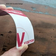 10 Pack - Visitor Badges with Lanyards - Heavy Duty Preprinted Visitor PVC Plastic Badge - Reusable & Dry Erase Writable - Red Breakaway Lanyard w/Swivel Clip - Guest Name Tag Holder - Specialist ID