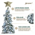thumbnail image 3 of Árbol de Navidad Nevado Tipo Lápiz Plegable 1.80 metros Esquimal + 150 Luces Led + Estrella + 35 Esferas Plateadas, 3 of 5