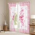 thumbnail image 3 of Feelyou Teens Ribbon Monogrammed Black Out Curtains, Pink Initial Letter K Curtains Pack of 2 (42x63 Each), Cartoon Cute Plaid Bedroom Curtains, Blackout Curtains Room Decor, 3 of 6