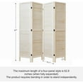 thumbnail image 5 of White Room Divider, Temporary Wall with Double Hinges, 5.6 Ft Tall Folding Louver Wood Screen for Home Office Bedroom Hotel Decoration (4 Panels, White-Washed), 5 of 8