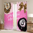 thumbnail image 2 of Manfei Chic Billiards Kitchen Curtains, Lucky Girl Lucky Me Print Black Out Curtains Pack of 2 (42x63 Each), Pink Gold Leopard, 2 of 5