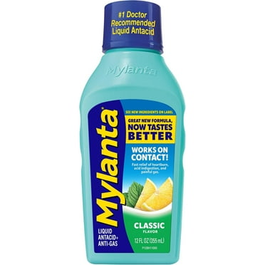 Mylanta for Heartburn, Acid Reflux, & Gas Relief, Liquid Antacid, Classic Flavor, 12 Fluid Ounce, 2 Pack