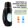 thumbnail image 3 of Termo de acero inoxidable 2 L Xtellar  negro con tapa hermética y doble pared de aislamiento, 3 of 3