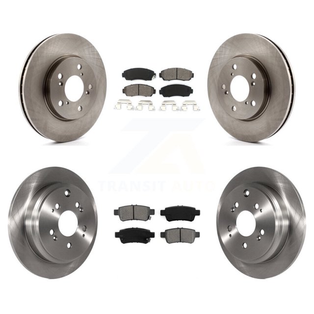 Transit Auto Front Rear Disc Brake Rotors and Semi-Metallic Pads Kit for Car 2005-2010 Honda Odyssey K8S-101241