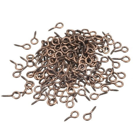 

300 Pack Small Screw Eye Hooks Mini Eyelets Screws 5.5x12x1.2mm Copper Tone