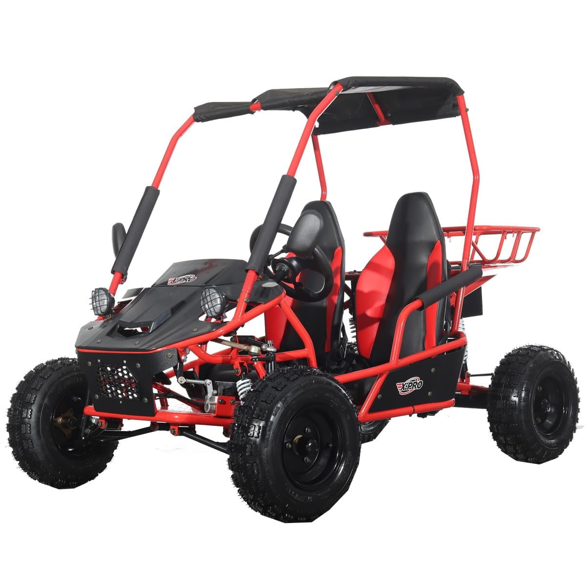 X-Pro E-Rover 2000 Electric Kids Go Kart with Reverse and Rear Disc Brake! Big 8” Wheels！