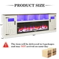 thumbnail image 6 of ChVans 95" Farmhouse Fireplace TV Stand for 90/100"TV with 60'' Electric Fireplace, LED Large Entertainment Center with Lights & Power Outlets & 2 Barn Doors Storage Cabinet for Living Room, White, 6 of 9
