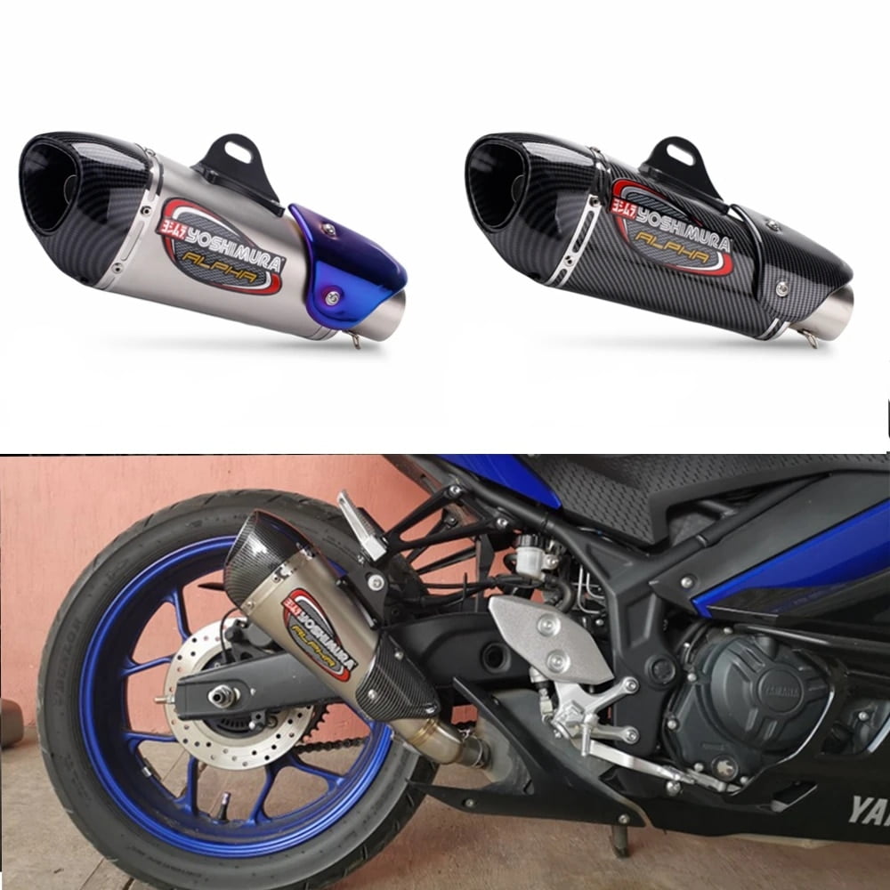 Motorcycle Exhaust YOSHIMURA Alpha Carbon DB Killer Muffler Escape Link Pipe For YAMAHA R1 R3 R6 NINJA400 656 Z900 CBR600 500