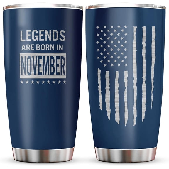 November Birthday Gifts for Men Tumbler 20oz - Men Birthday Gift Ideas - Men Gifts for Birthday - Birthday Gifts for Him, Dad, Son, Husband, Legends are Born in November