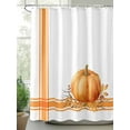 thumbnail image 2 of Boho Pumpkins Fall Thanksgiving Shower Curtain, Orange Stripe Bathroom Decor Curtains Set with Hooks, White Waterproof Fabric Home Accessories， Stall 54 X 78 Inch, 2 of 6