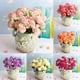 thumbnail image 2 of Ramo de hortensias artificiales realistas de 5 cabezas, encantador y duradero, ideal para jardín., 2 of 8