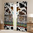 thumbnail image 2 of Erosebridal Highland Cow Skull Blackout Curtains Southwestern Western Curtains & Drapes 2 Panels 42"Wx84"L,Tribal Geometry Aztec Curtains Wild Animal Skin Cowhide Exotic Western Home Decor, 2 of 6