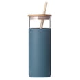 thumbnail image 2 of Travelwant 500ml Glass Water Bottle with Bamboo Lid and Straw, Wide Mouth Water Tumbler Drinking Cups, Straw Silicone Protective Sleeve BPA Free, 2 of 7