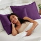 thumbnail image 5 of Bare Home Juego de Fundas de Almohada de Satén Fundas de Almohada de Lujo, Suaves y Lisas, Transpirables, Cierre Tipo sobre, Estándar, Color Ciruela, 5 of 8