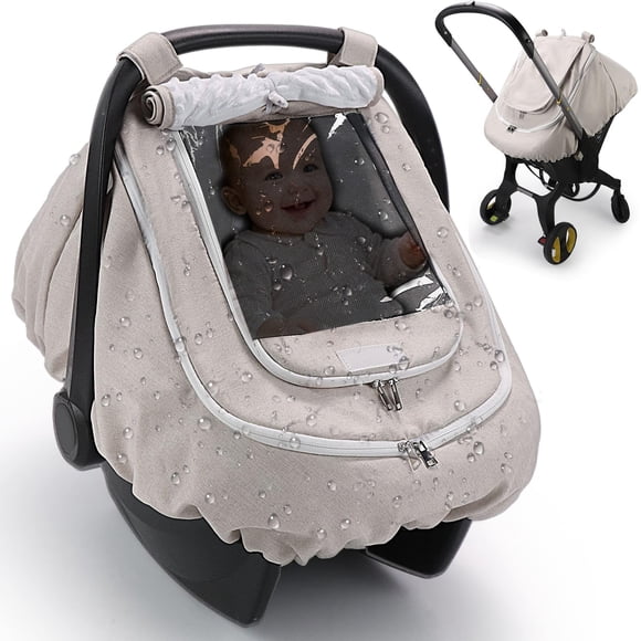 Funda Impermeable para Silla de Auto para Bebé TinlyFinly en Beige