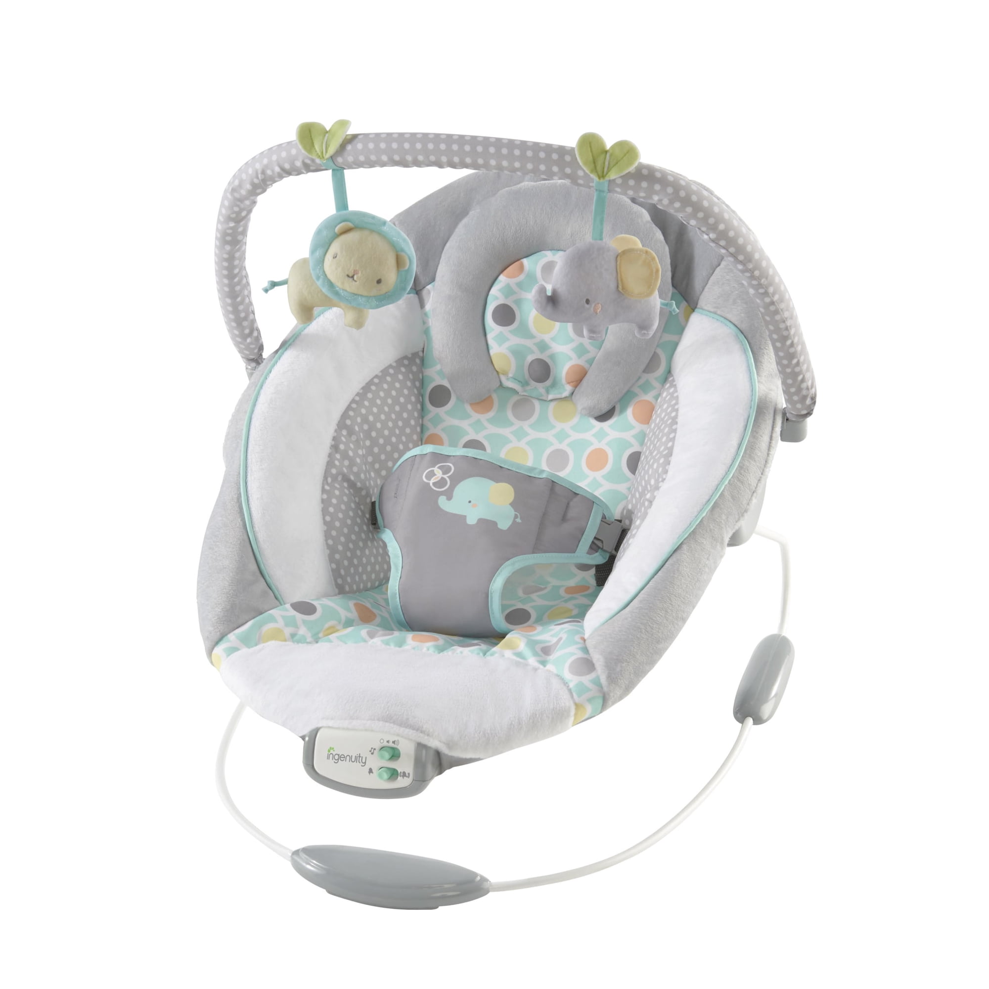 Ingenuity Soothing Baby Bouncer Vibrating Infant Seat & Music Gray Unisex Ages 0-6 Months