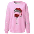 thumbnail image 5 of Glisme Chandail en Molleton de Noël pour Femmes Col Rond Imprimé Chandail Manches Longues Haut Basique Ample Usage Quotidien Rose, 5 of 5