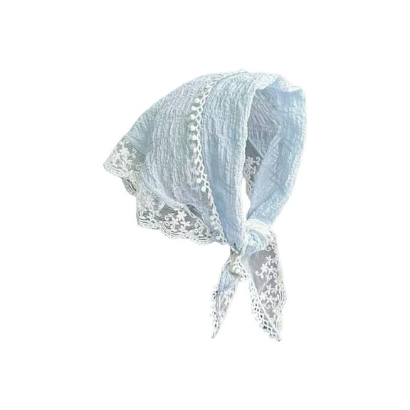 RUISINERY French Hair Bandanas Tie-back Head Kerchief for Women Floral Lace Hair Scarves Lightweight Triangular Head Scarf Gifts
