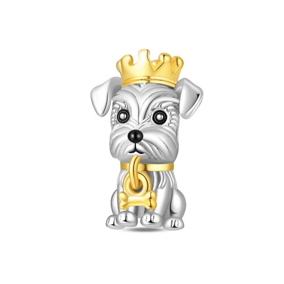 Silver Plated Schnauzer Charm Bead for Bracelet Making