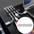 thumbnail image 4 of Portacables, Organizador de cables, Portacables flexible para escritorio, Clips de silicona para cables, Organizador de cables para auriculares Cable 7 solt gris Gloria Organizador de cables, 4 of 9
