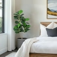 thumbnail image 4 of Artificial Fiddle Leaf Fig Tree 4/5/6ft Tall Fake Ficus Tree for Home Decor Faux Lyrata Plants Green Tree with Pot for Indoor Outdoor Home Office Living Room Bathroom Decor, 4 of 7