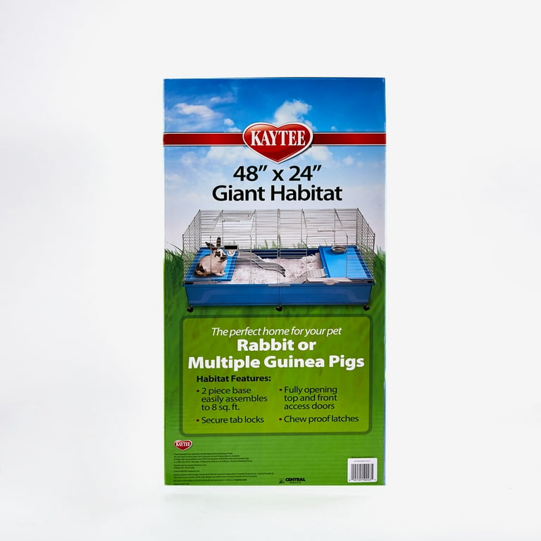 Kaytee My First Home Giant Habitat with Casters for Rabbits or Guinea Pigs 48 x 24 in Walmart