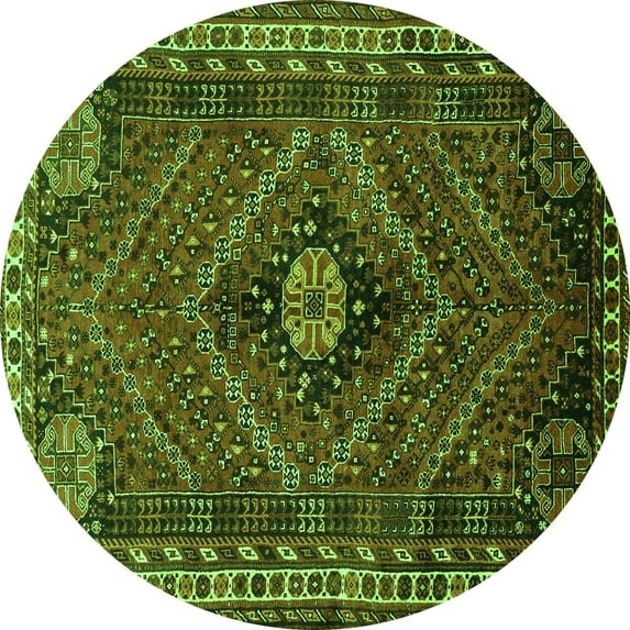 Ahgly Company Indoor Round Persian Green Traditional Area Rugs, 5' Round
