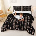 thumbnail image 4 of jejeloiu Rustic Farmhouse Hunting Queen Comforter Set Kids,Vintage Aztec Geometric Bedding Comforter Set For Men,Reversible,3-Piece, 4 of 8