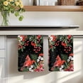 thumbnail image 7 of Cardinal Bird Kitchen Towels Set of 1, Winter Poinsettia Pine Cones Berry Black Absorbent Dish Towels for Kitchen, Microfiber Hand Towel, Quick Drying Tea Towel for Cleaning Decorative Dishcloths, 7 of 7
