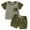 Army Green, variant on FAIWAD Toddler Baby Boy Girls Clothes Summer Short Sleeve Tops and Drawstring Shorts Cute Infant Baby Boy 2PCS Outfits Set