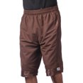 thumbnail image 2 of Pro Club Men's Heavyweight Relaxed Fit Mesh Basketball Shorts - Brown - XX Large, 2 of 4