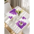 thumbnail image 5 of Purple Gold Placemats Set of 6, Abstract Flower Ombre Aesthetics Paint Placemats for Dining Table, Place Mats for Kitchen Tabletop, Waterproof Wipeable Dining Table Mats Set, 5 of 9