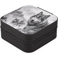 thumbnail image 2 of Cool Wolf Travel Jewelry Case, Portable Small Jewelry Box, Necklace Earrings Travel Jewelry PU Leather Box, Christmas Gift for Women Girl for Necklace Bracelet Earrings Rings, 2 of 7