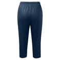 thumbnail image 6 of Endives Womens Casual Pants Plus Size Casual Elastic Waist Loose Fit Linen Pant Women With Pockets Activewear S-6XL Blue, 6 of 6