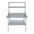 thumbnail image 2 of AmGood 30" x 48" Stainless Steel Work Table With 12" Wide Double Tier Overshelf | Metal Kitchen Prep Table & Shelving Combo, 2 of 9