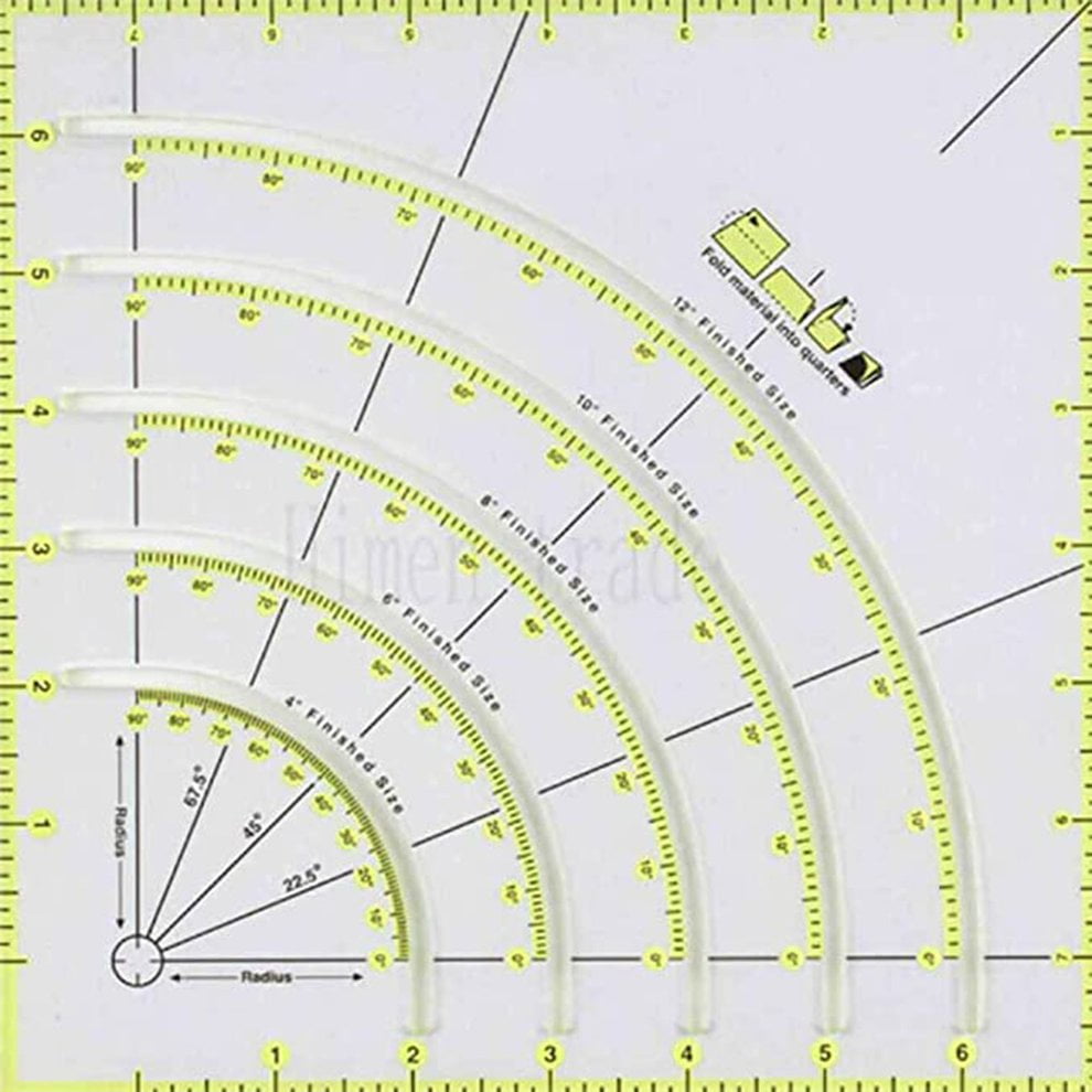New Arc Ruler Curved Ruler Cloth Art Round Fan Ruler Cutting Diy