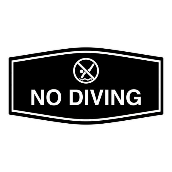 Fancy No Diving Sign (Black) - Small