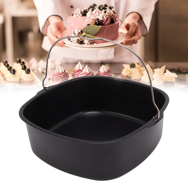 Air Fryer Accessories, Metal Nonstick Cake Fryer Baking Pan with Handle for Home