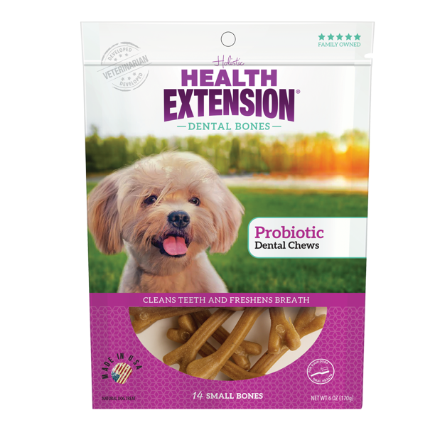 Health Extension Probiotic Dental Bones Dog Treats, 14pack Walmart