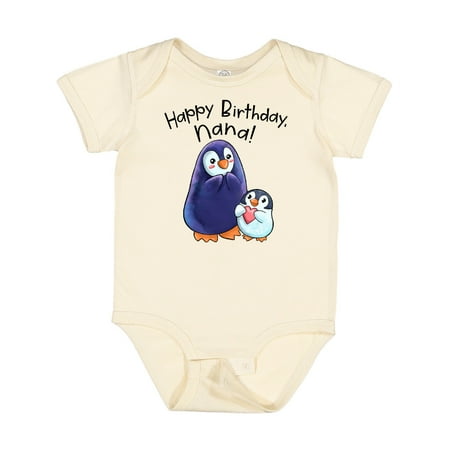 

Inktastic Happy Birthday Nana!- Cute Penguins Gift Baby Boy or Baby Girl Bodysuit