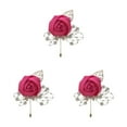 thumbnail image 4 of Guardoinrt Moderne Broche Minimaliste Broche Unique et à la Mode Pièce Élégante Broche de Fleur Polyvalente Rose Rouge 3Set, 4 of 6