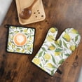thumbnail image 5 of Oven Mitts and Pot Holders Sets 2Pcs, 100% Cotton Heat Resistant, Lemon Extra Long Oven Gloves Potholder for Kitchen Cooking Baking Decoration, 5 of 7